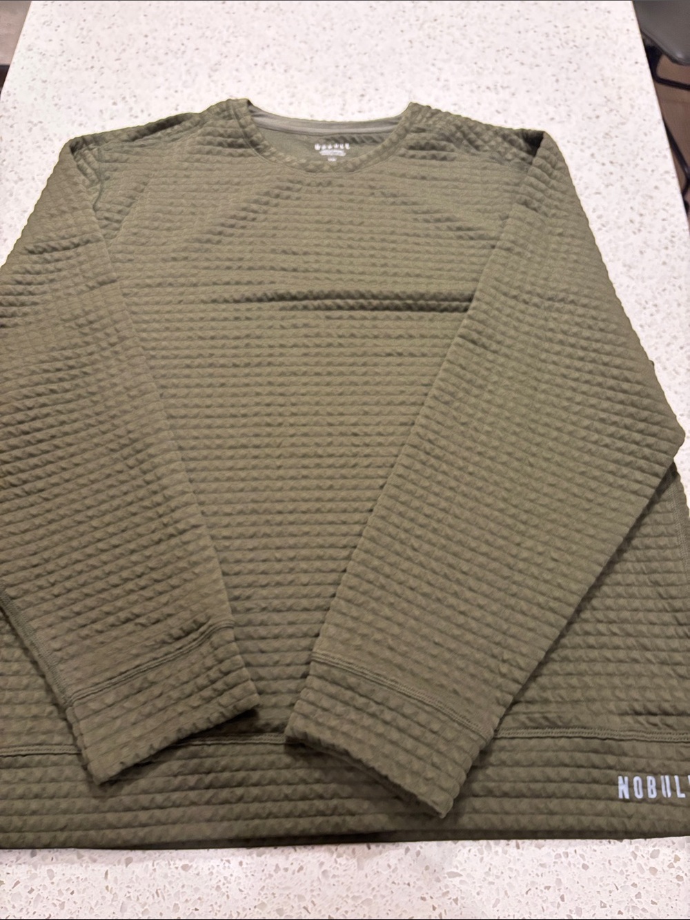 NOBULL Olive Green Lightweight Quilted Shirt Jacket